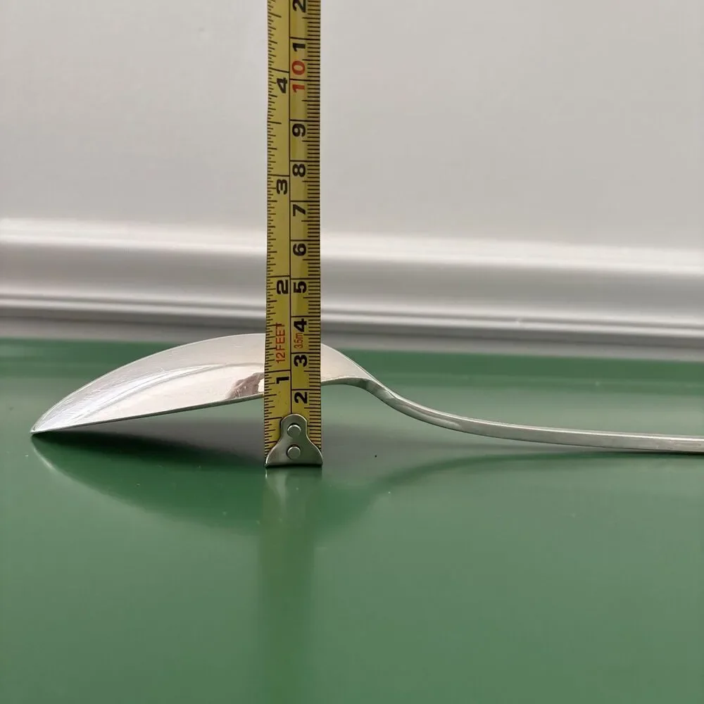 Huge 14 Inch Fiddle & Thread Pattern Basting Silver Plated Serving Spoon